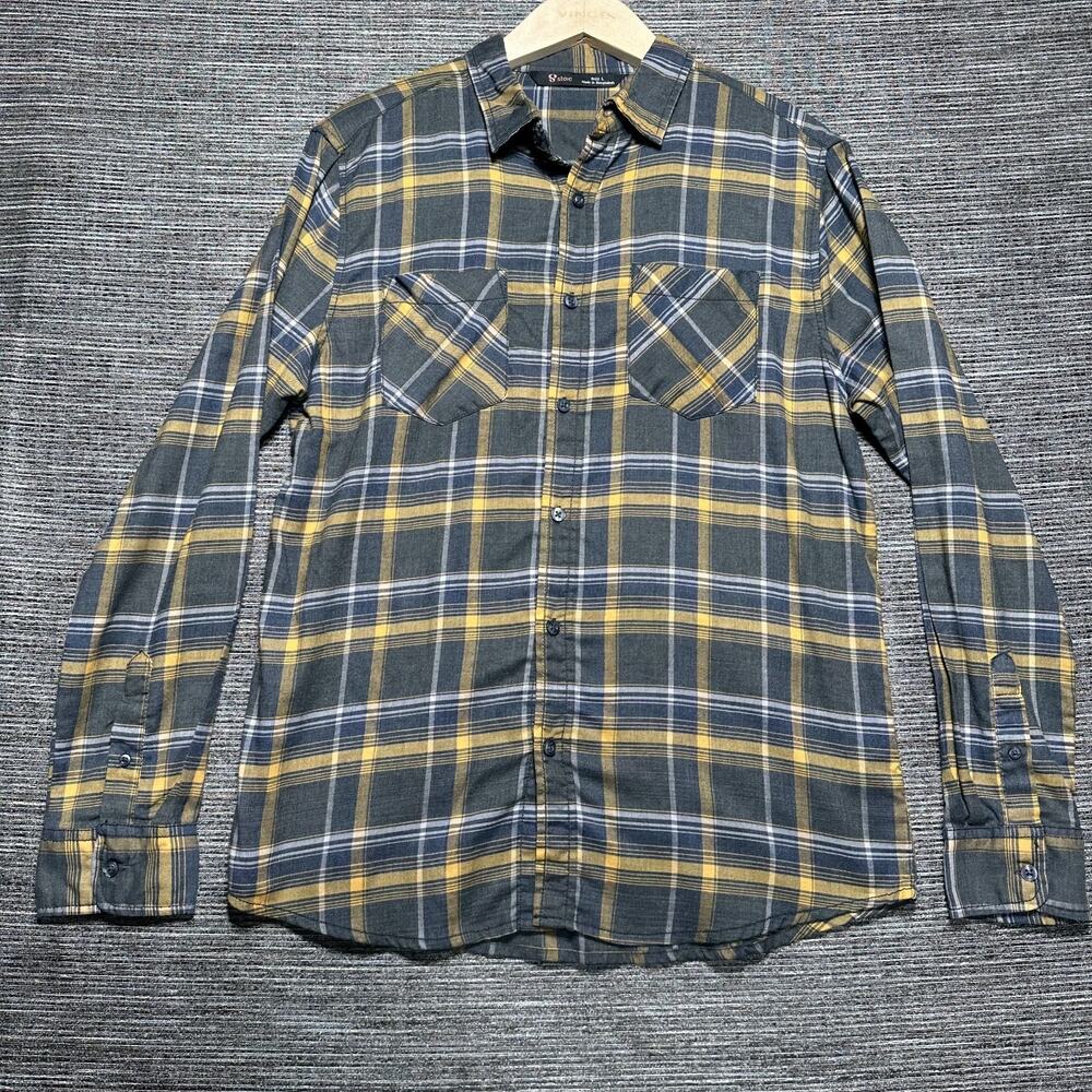 Stoic Shirt Men's Large Yellow Plaid Long Sleeve Button Up